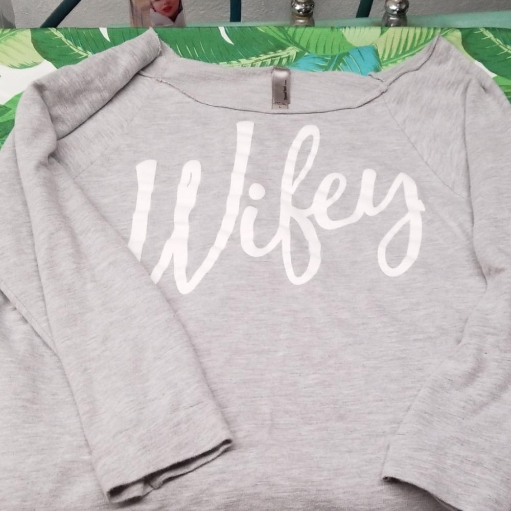 Wifey off the shoulder sweatshirt